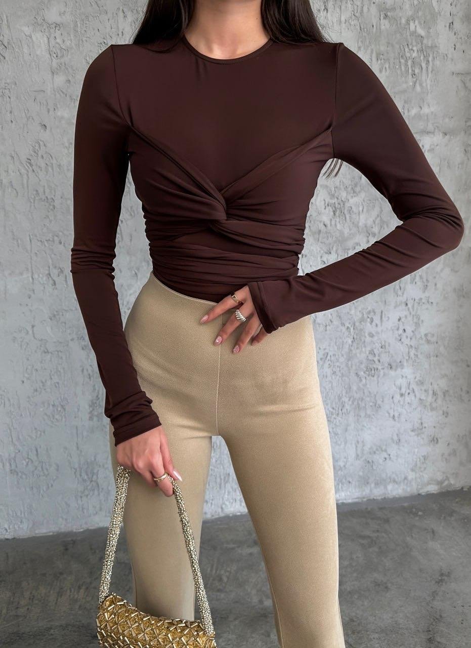 kadın kahverengi body