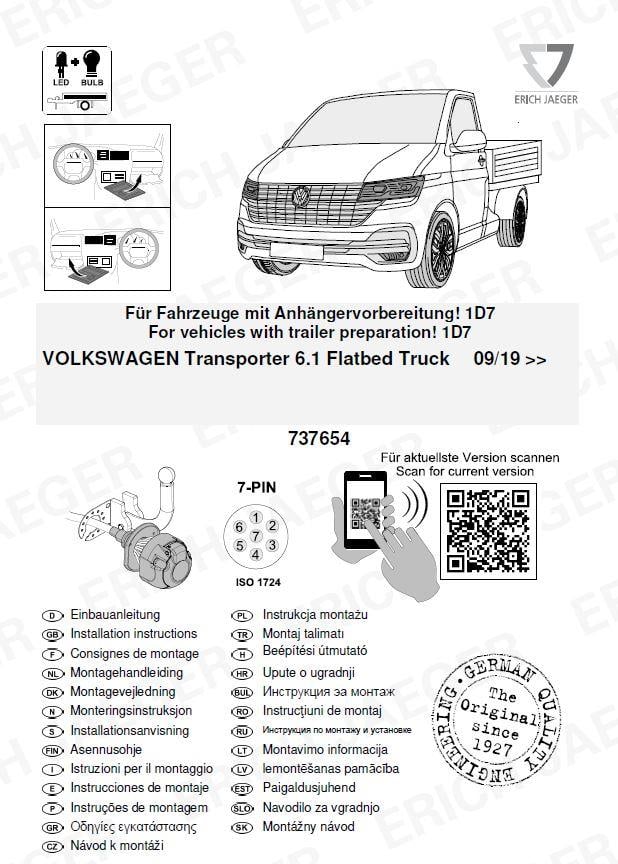  VOLKSWAGEN TRANSPORTER 6.1 FLATBED TRUCK  ARACA ÖZEL ORJİNAL ELEKTRİK MODÜLÜ