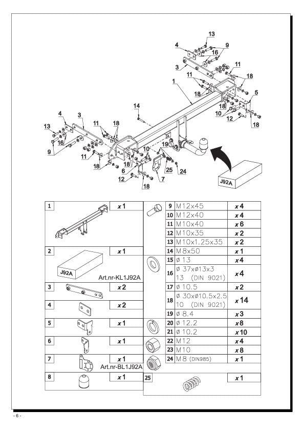 HYUNDAI TUCSON IV, ÇEKİ DEMİRİ, SÖKÜLEBİLİR, MANDALLI