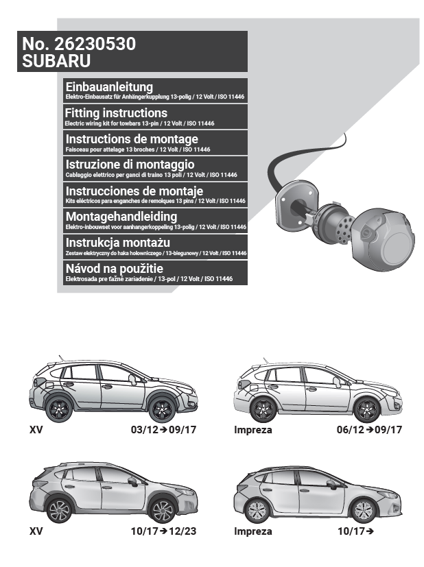 Subaru XV-IMPREZA 03/2012 - 09/2017)  ARACA ÖZEL ORJİNAL ELEKTRİK MODÜLÜ 