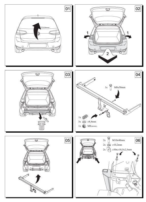 Volkswagen Golf Çeki Demiri , Kuğu Boynu - Sabit (2019 -  )