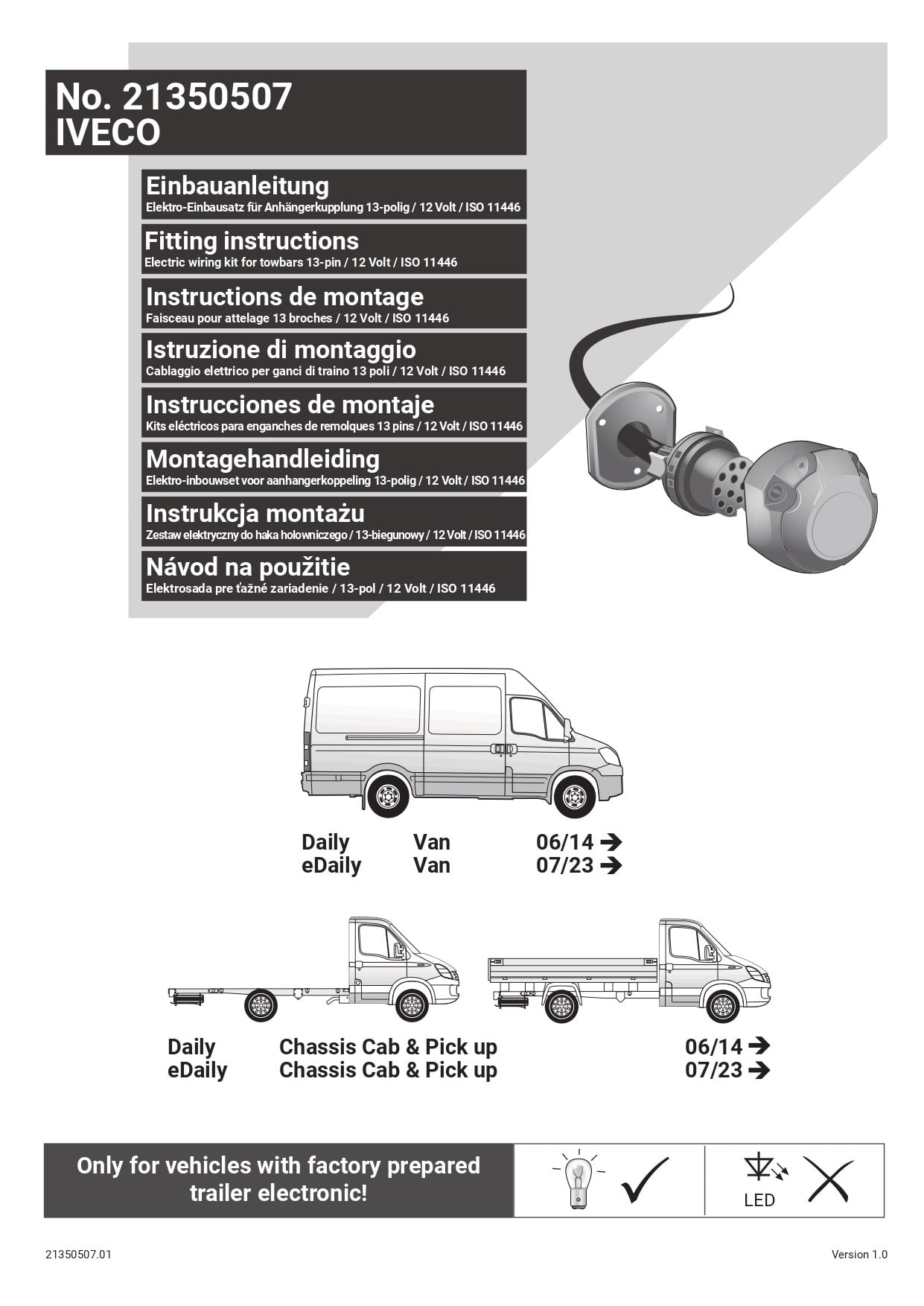  Iveco Daily Van    06/14  - ) ARACA ÖZEL ORJİNAL ELEKTRİK MODÜLÜ 