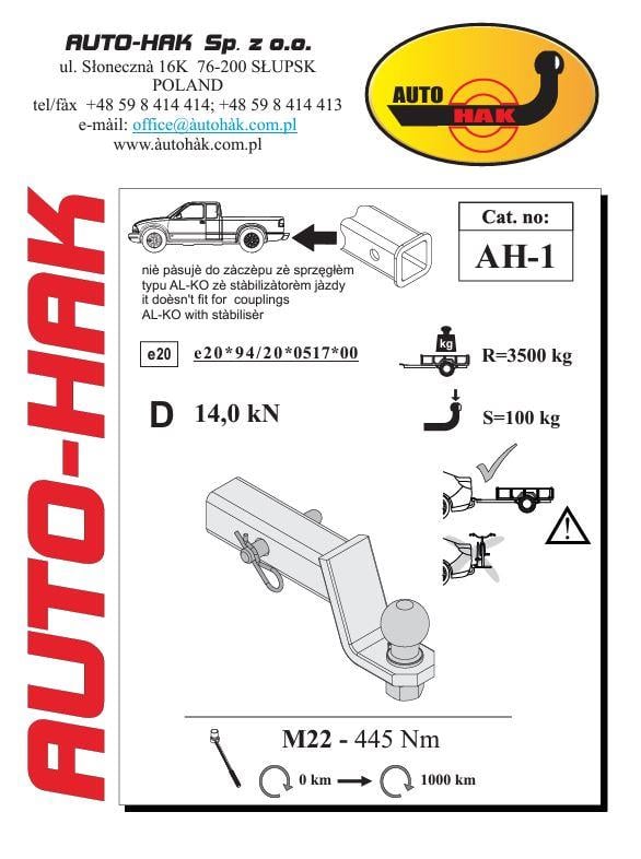 Amerikan Tip Kare Adaptör Çeki Demiri Topuzu 50 mm Avrupa Standartı