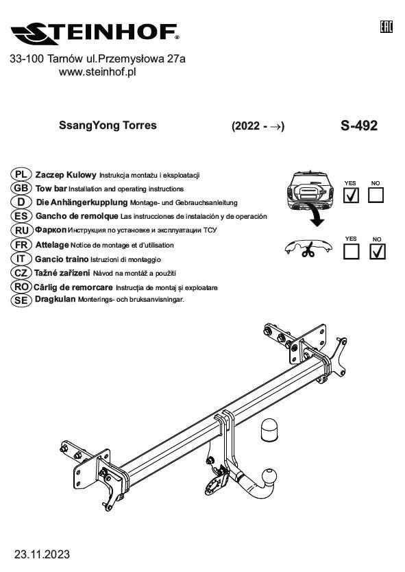 SSANGYONG TORRES ÇEKİ DEMİRİ