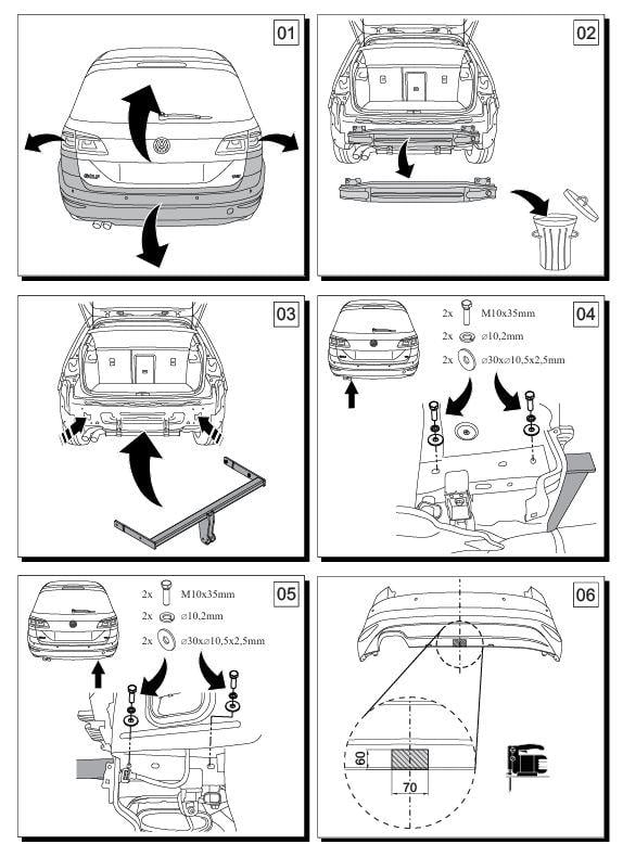Volkswagen Golf Çeki Demiri , Kuğu Boynu - Sabit (2012 -  )