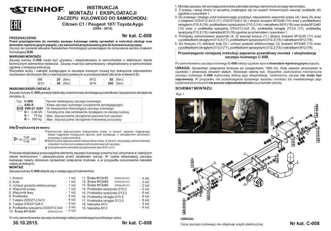 CITROEN C1 ÇEKİ DEMİRİ 2005-2014