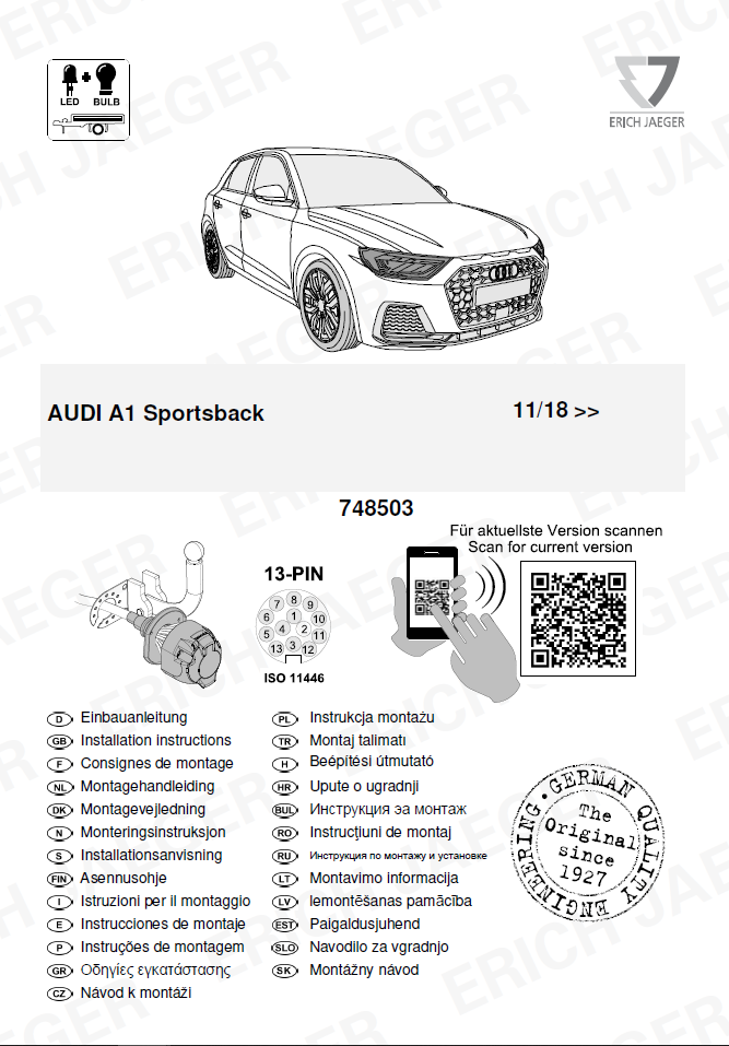 AUDI A1 SPORTBACK ARACA ÖZEL ORJİNAL ELEKTRİK MODÜLÜ