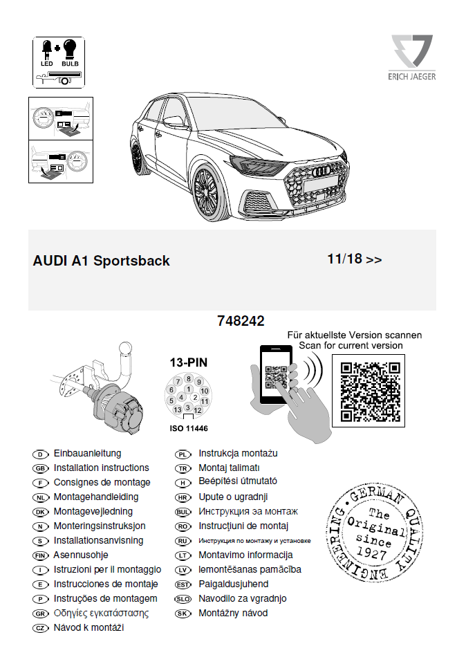 AUDI A1 SPORTBACK ARACA ÖZEL ORJİNAL ELEKTRİK MODÜLÜ