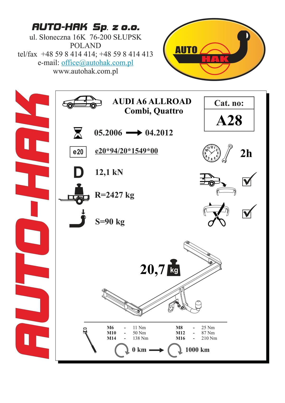 Audi A4 Çeki Demiri 