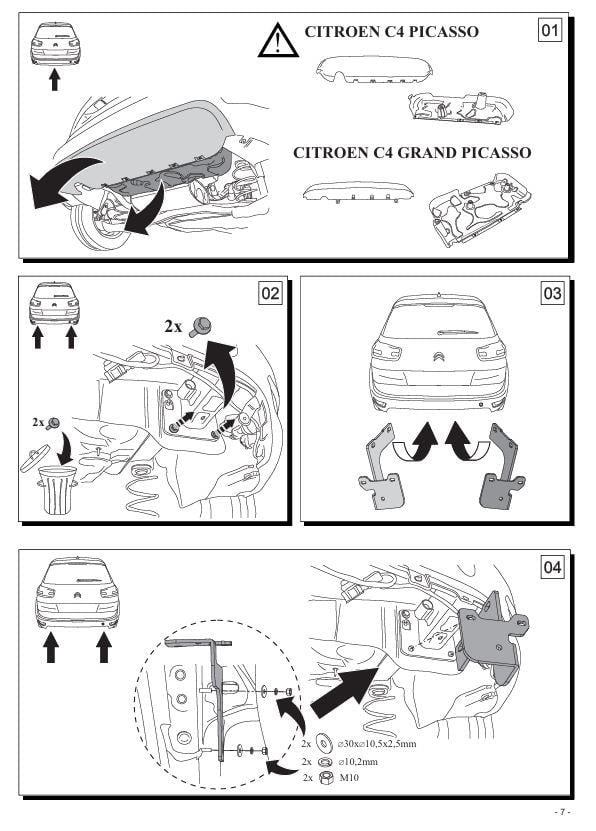 Citroen C4 Picasso Çeki Demiri , Kuğu Boynu - Sabit (2013 - 2018)