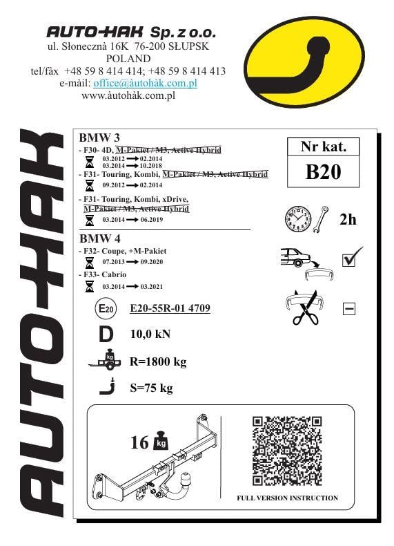 Bmw 3 Serisi ( F30 ) Çeki Demiri , Kuğu Boynu - Sabit (2012 - 2018)