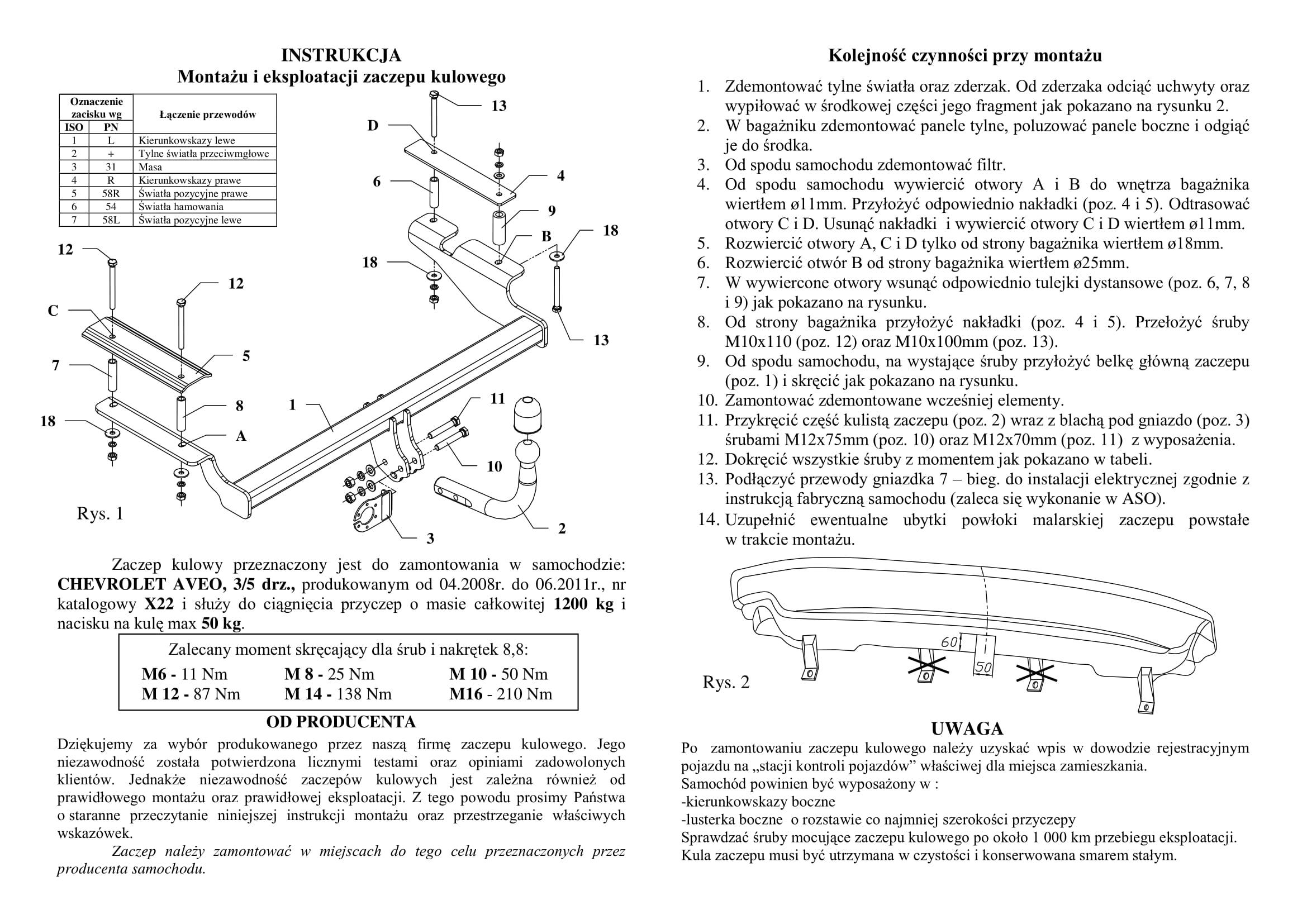 Chevrolet Aveo(3/5 Kapı) Çeki Demiri (03.2008-2011)