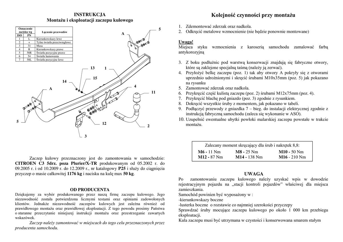 Citroen C3  Çeki Demiri 