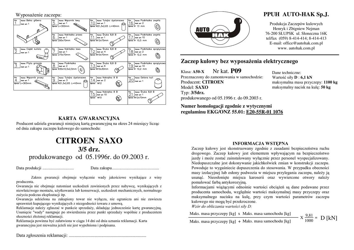 Citroen Saxo  Çeki Demiri 