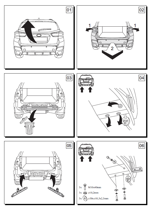 SUBARU XV,Dikey Sökülebilir Model (03.2017 ve sonrası)