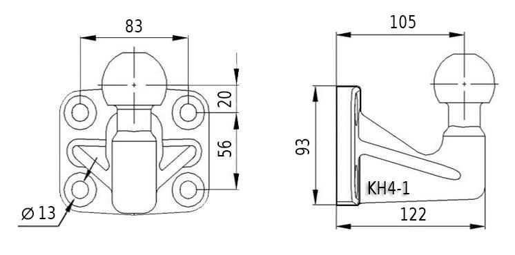 Dört Civatalı Flaşlı Topuz 50 mm E Belgeli