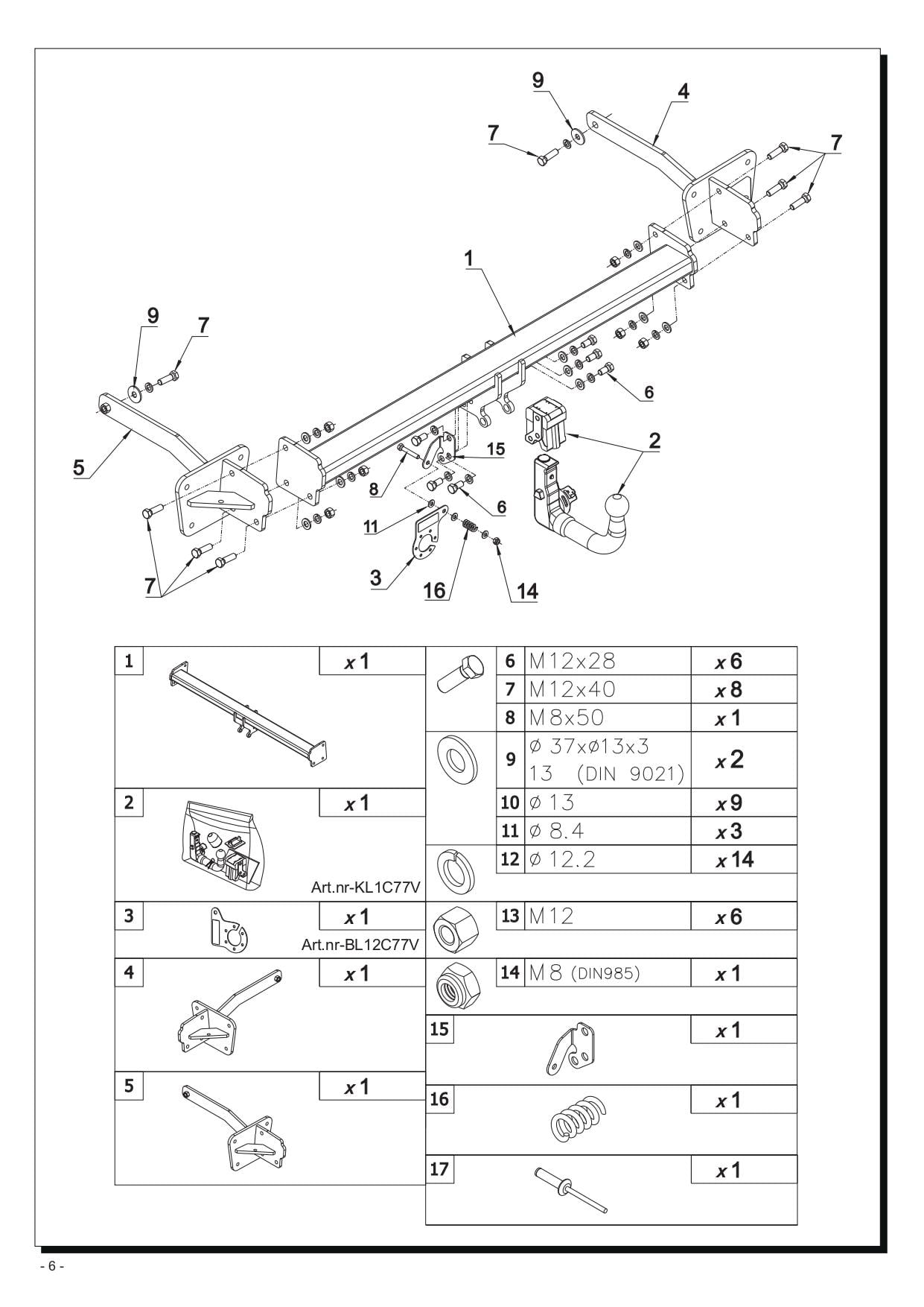 Ford Transit Custom Çeki Demiri , Dikey Sökülebilir-Anahtarlı (07.2023 - )
