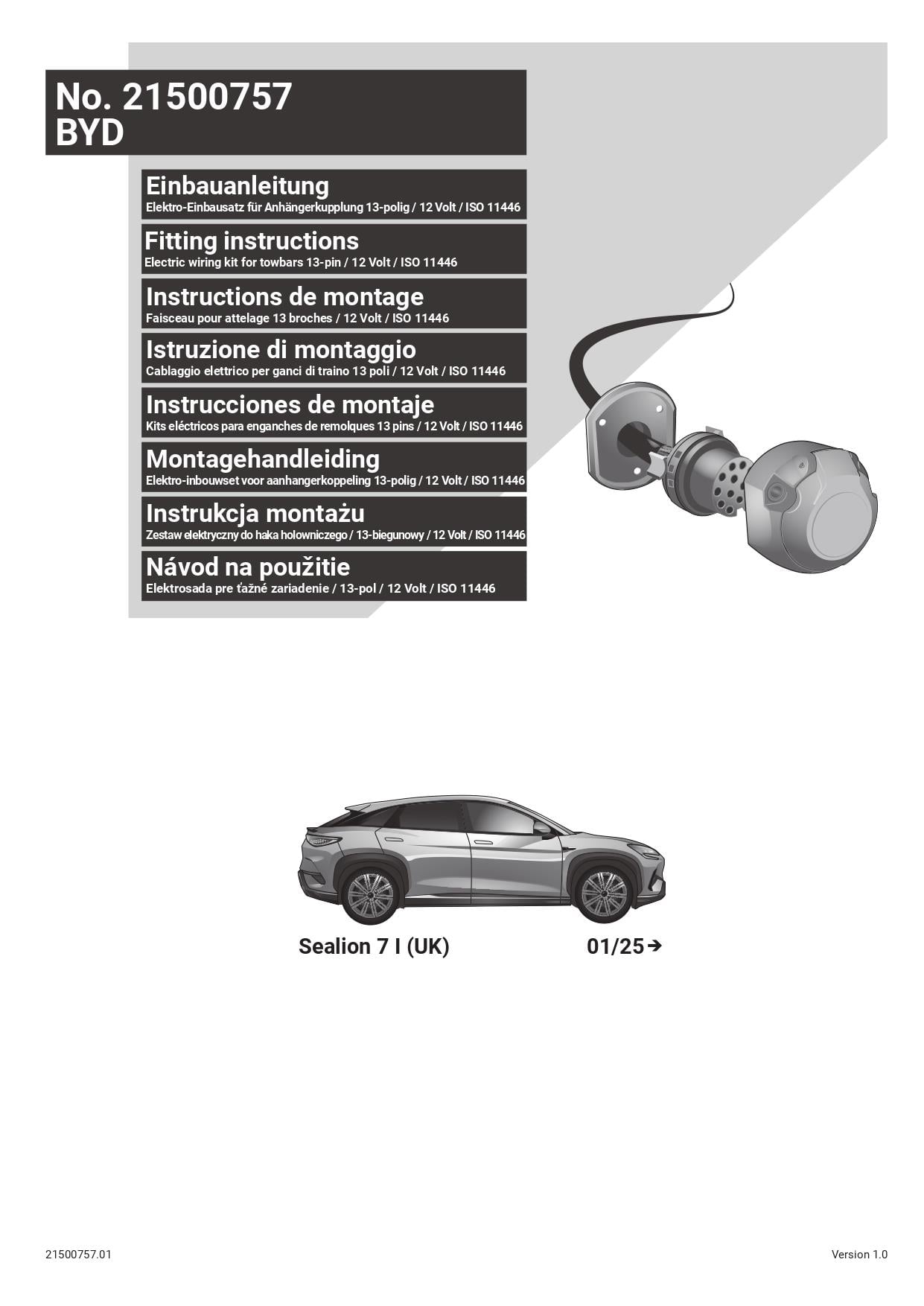 BYD Sealion 7 I (UK)  01/25 -)  ARACA ÖZEL ORJİNAL ELEKTRİK MODÜLÜ 