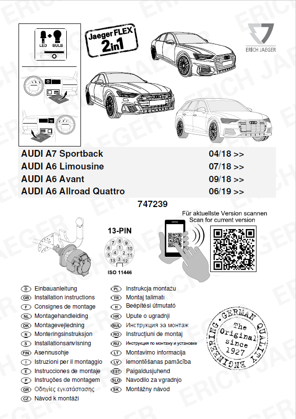 AUDİ A7 SPORTBACK 04/18 -)  ARACA ÖZEL ORJİNAL ELEKTRİK MODÜLÜ 