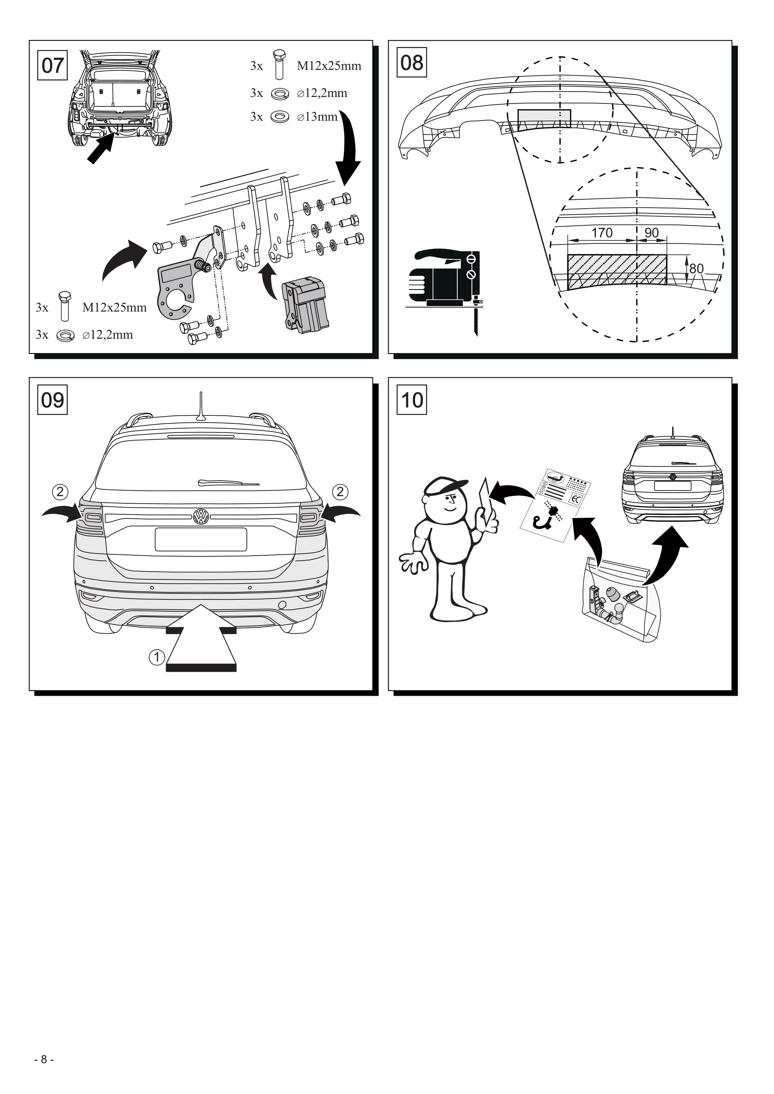Volkswagen T-Cross , Dikey Sökülebilir Model - Çeki Demiri (04.2019 - 05.2023- )