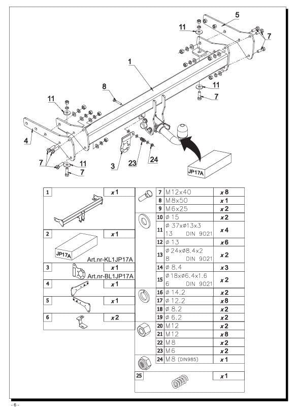 Jeep Cherokee LV Çeki Demiri , Kuğu Boynu - Mandallı(05.2021.))