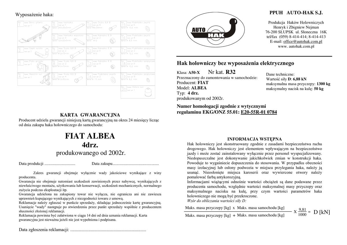 Fiat Albea  Çeki Demiri 