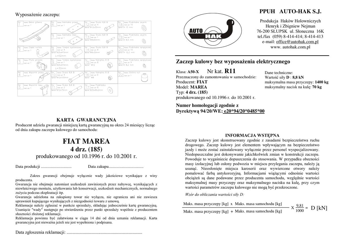 Fiat Marea Çeki Demiri 