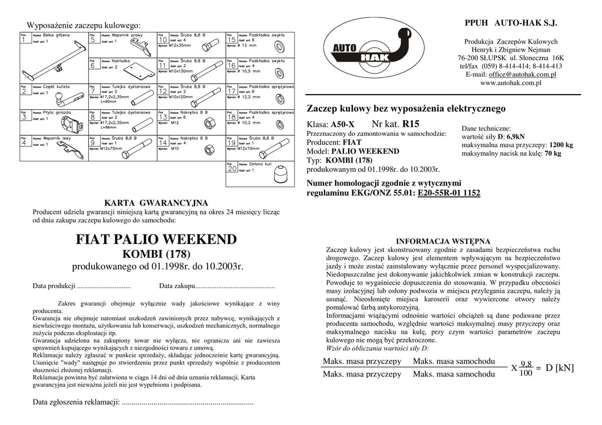 Fiat Palio Çeki Demiri 