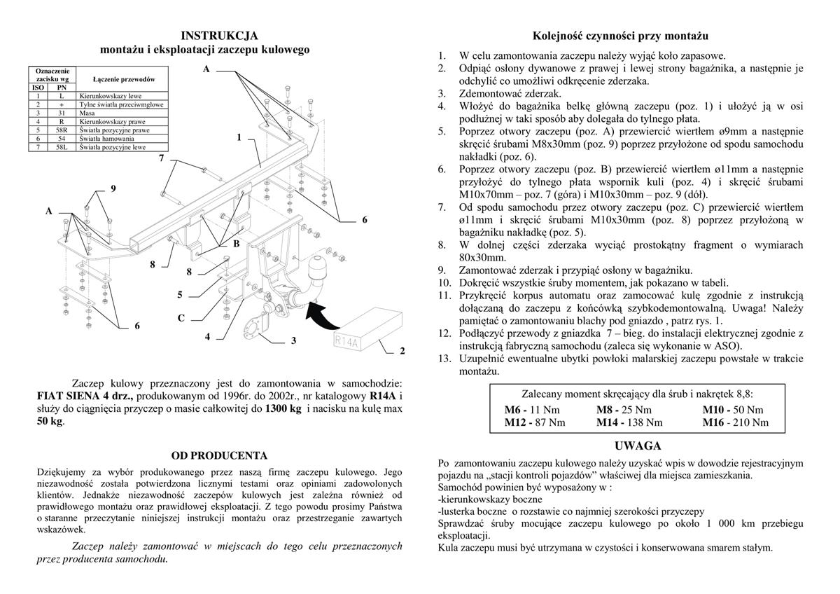 Fiat Siena Çeki Demiri 