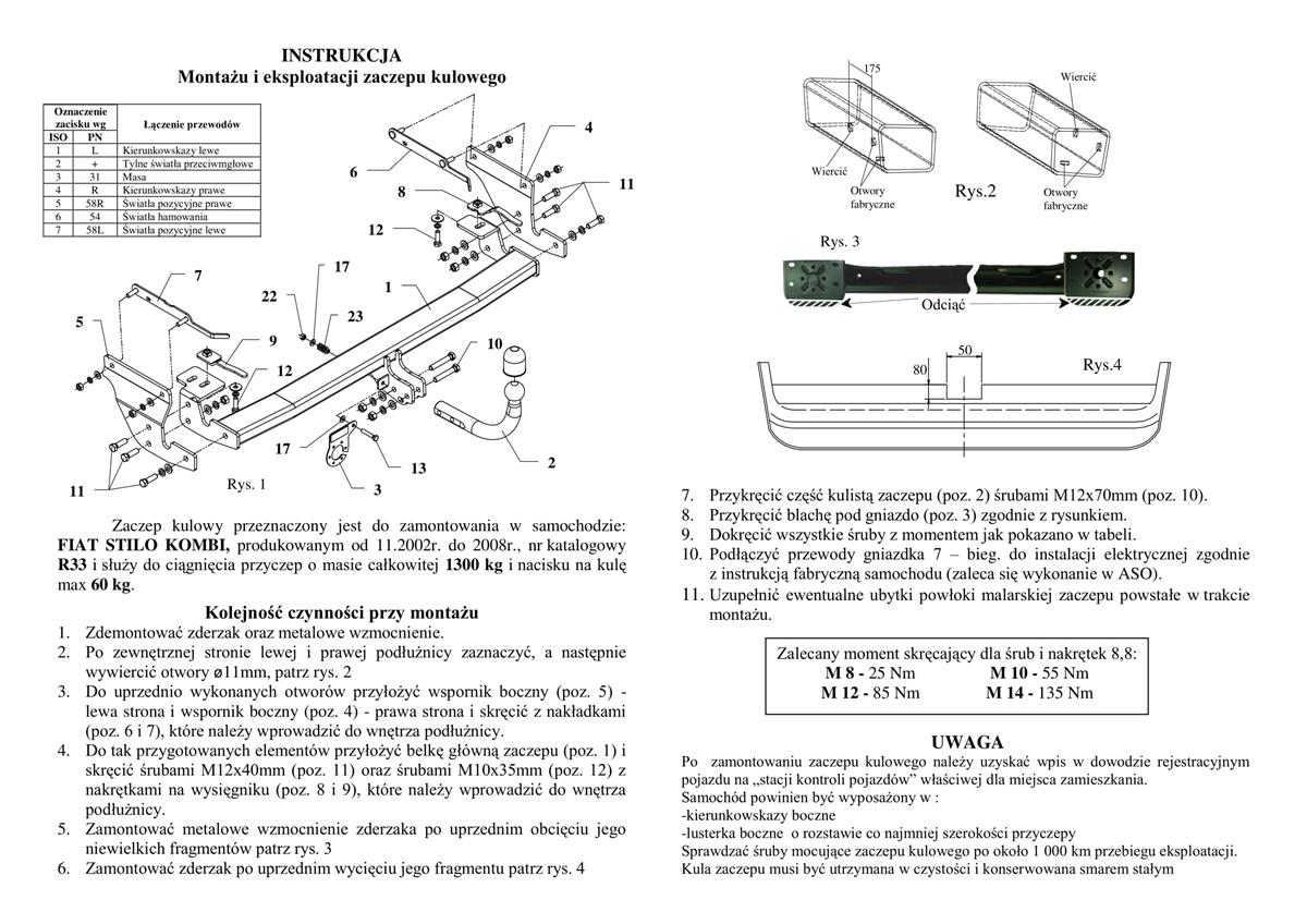 Fiat Stilo  Çeki Demiri 