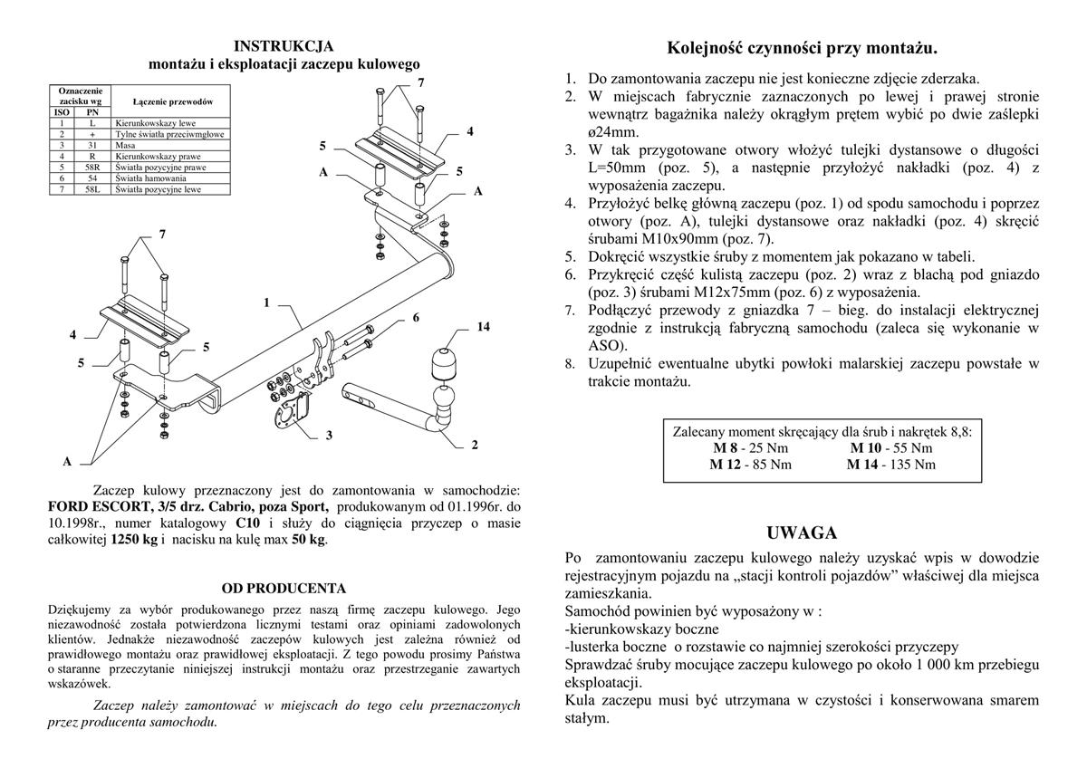 Ford Escort Çeki Demiri 