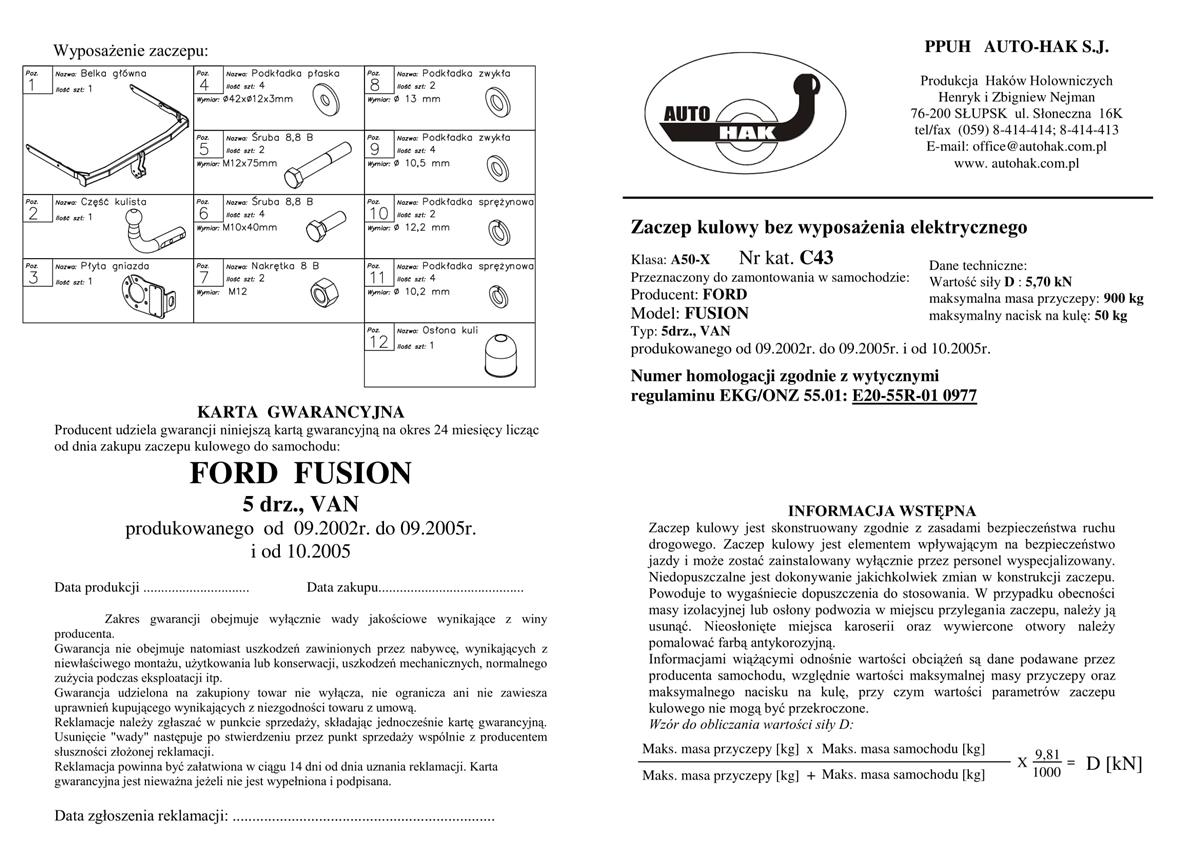 Ford Fusion  Çeki Demiri 