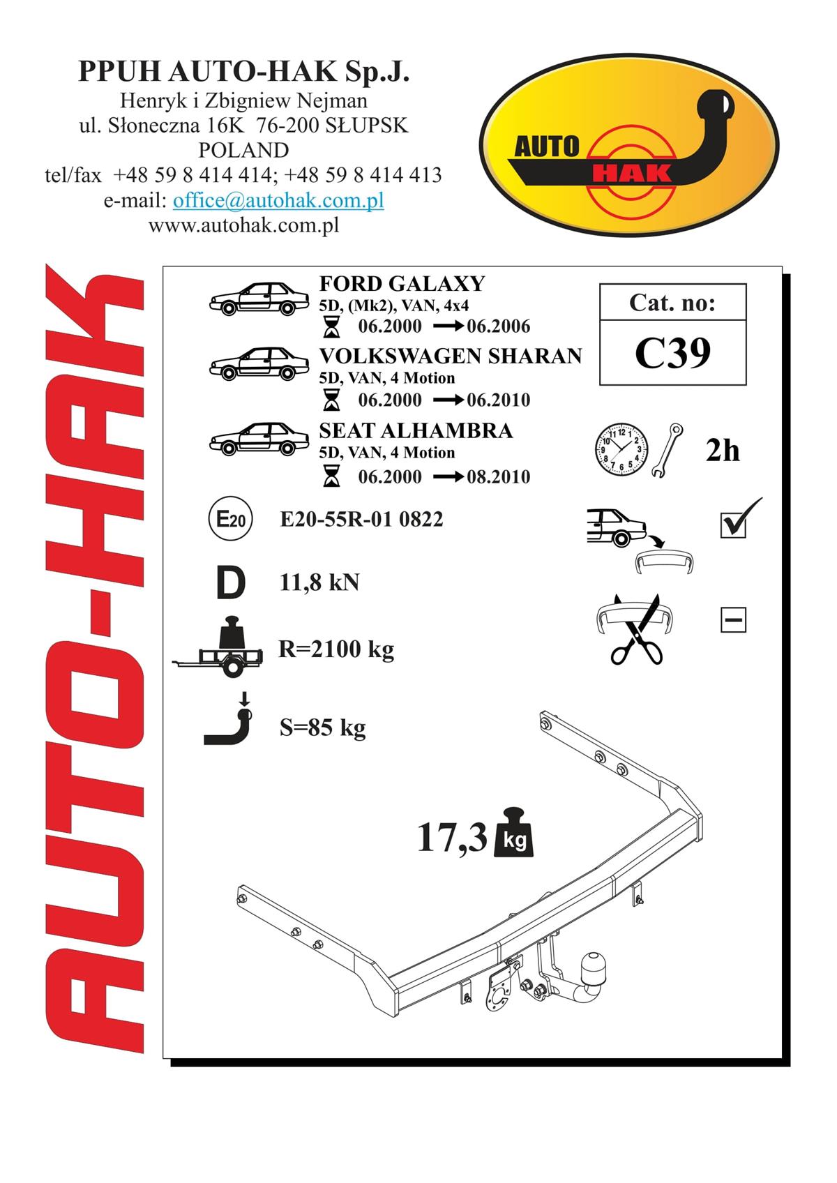Ford Galaxy Çeki Demiri 