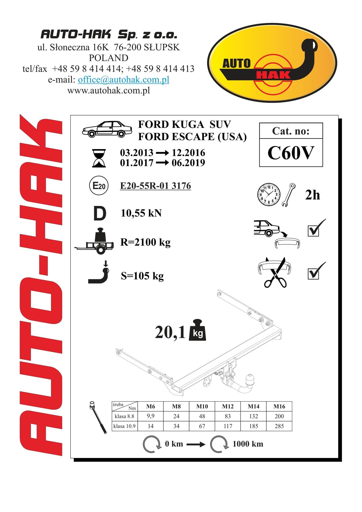 Ford Kuga  Çeki Demiri 