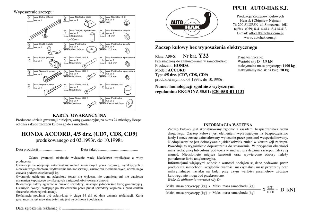 Honda Accord Çekidemiri