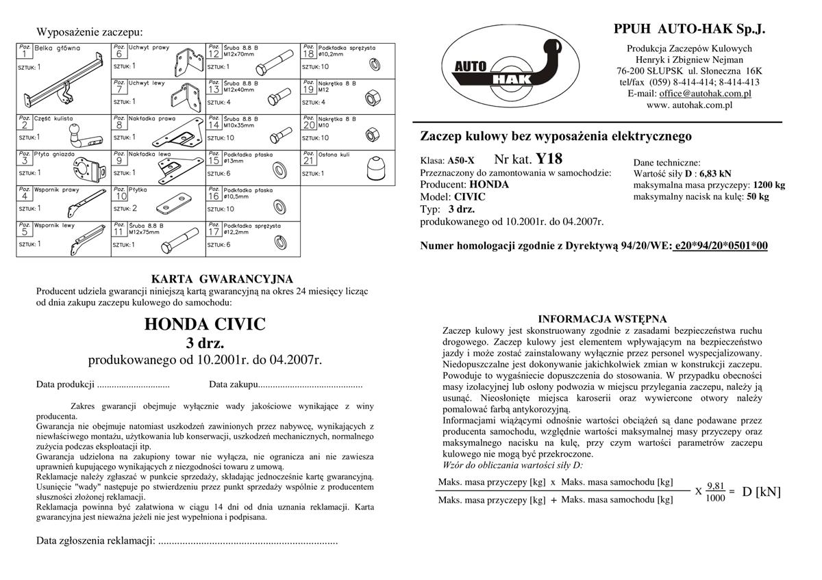 Honda Cıvıc Çekidemiri