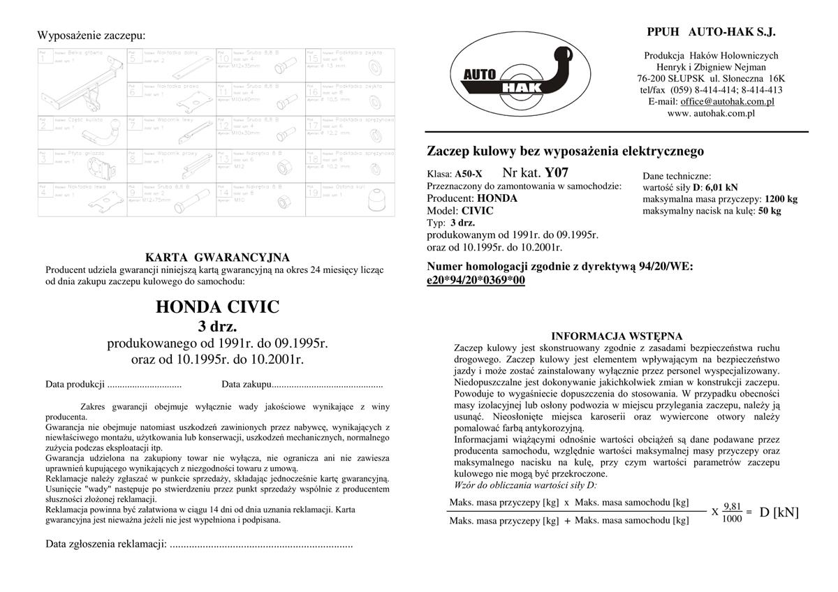 Honda Cıvıc  Çekidemiri