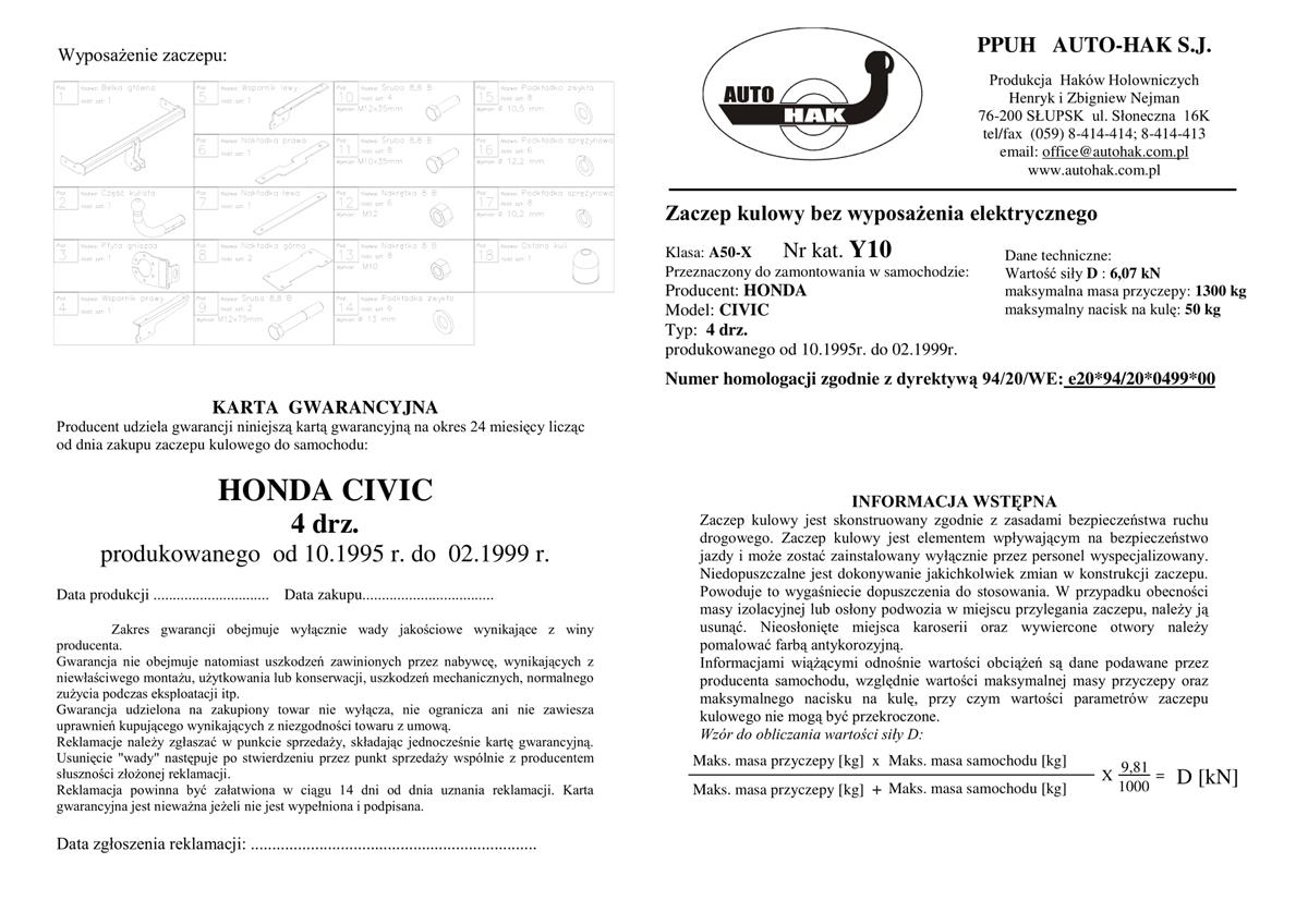 Honda Cıvıc Çekidemiri