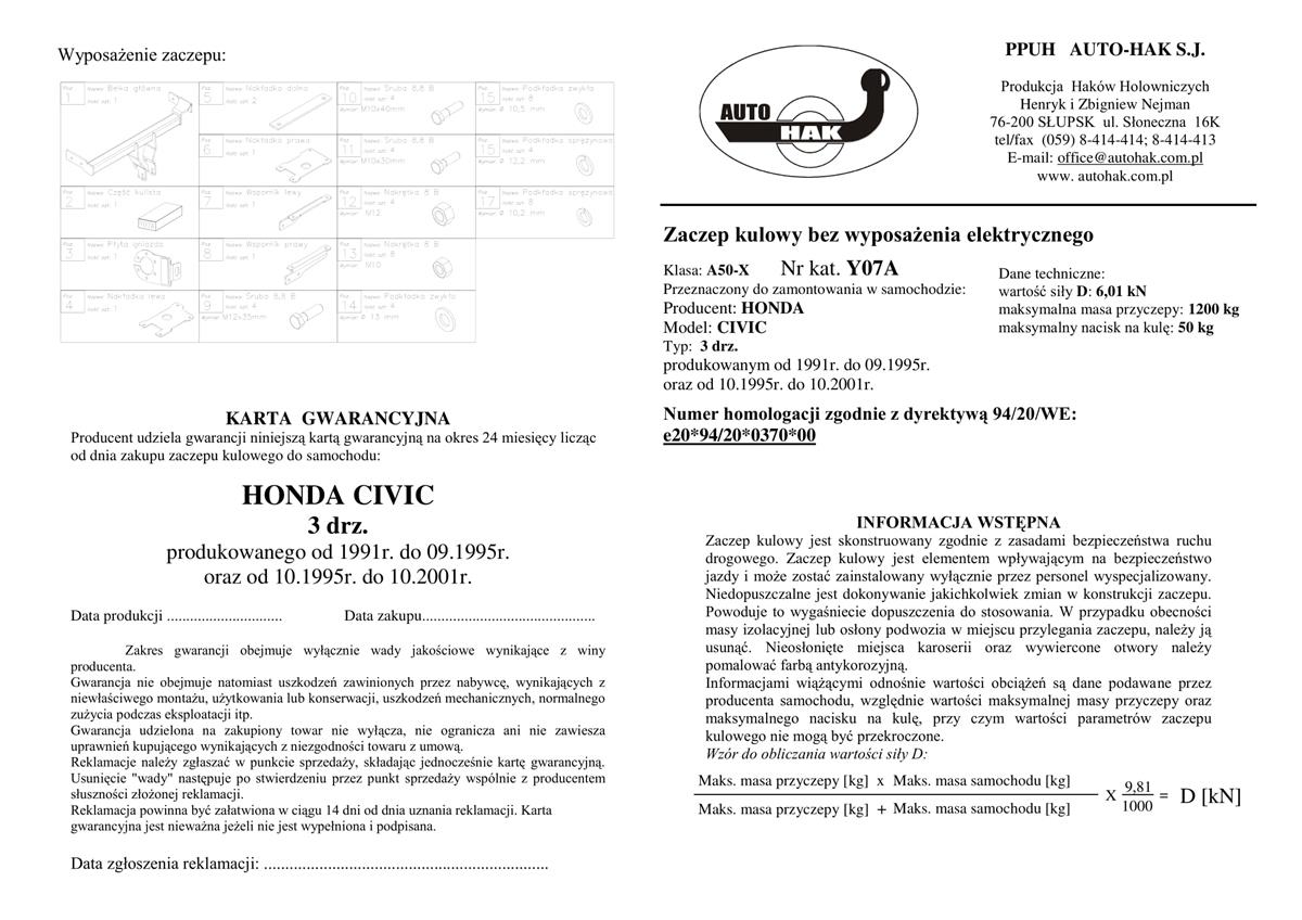 Honda Cıvıc Çekidemiri