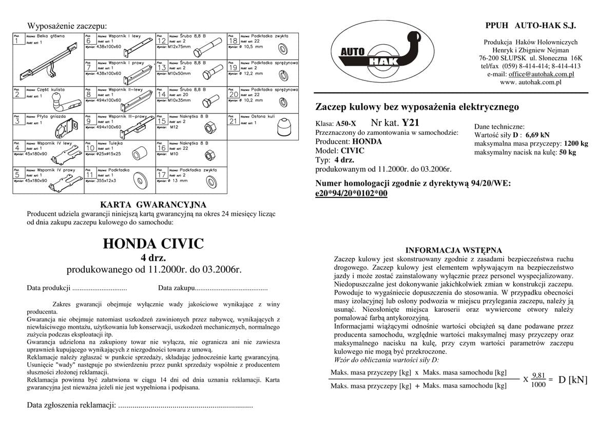 Honda Cıvıc  Çekidemiri