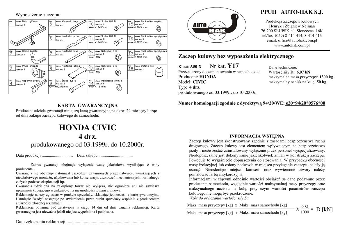 Honda Cıvıc  Çekidemiri