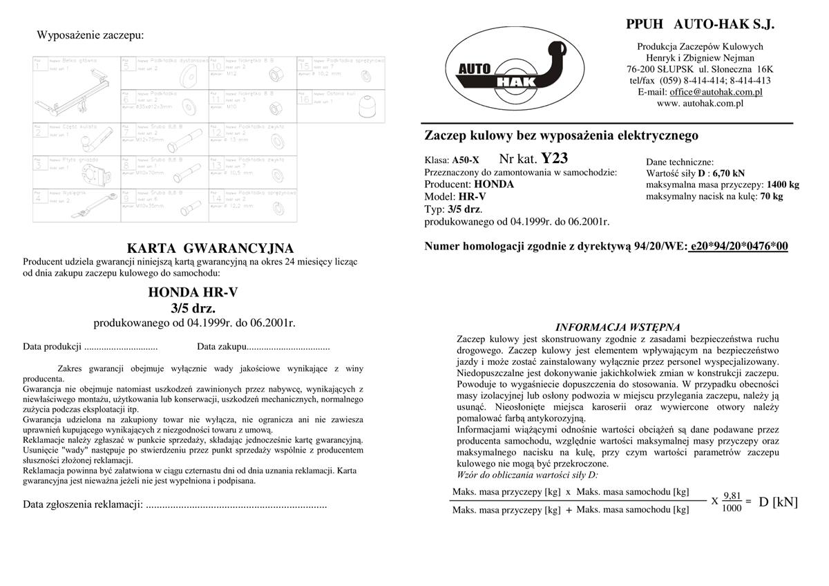 Honda Hr-V Çekidemiri