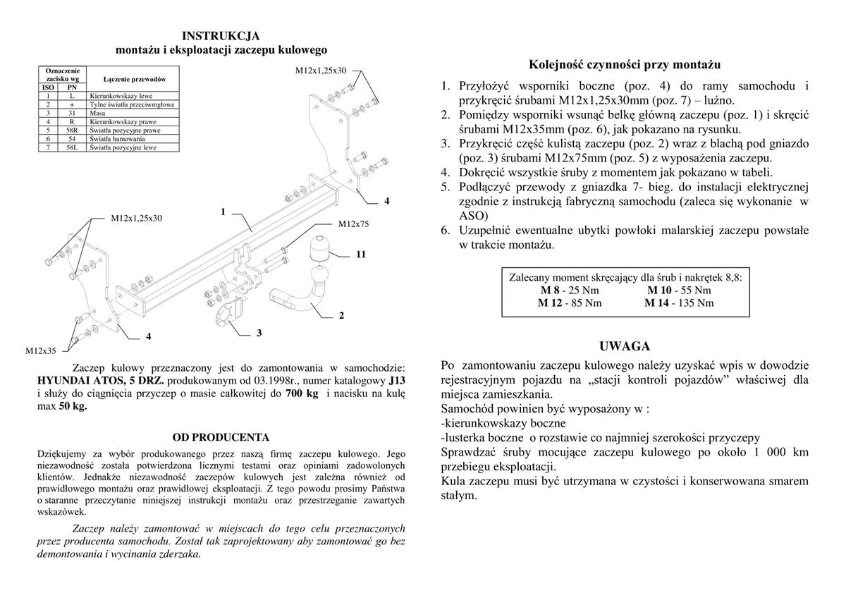 Hyundai Atos 5 Çeki Demiri