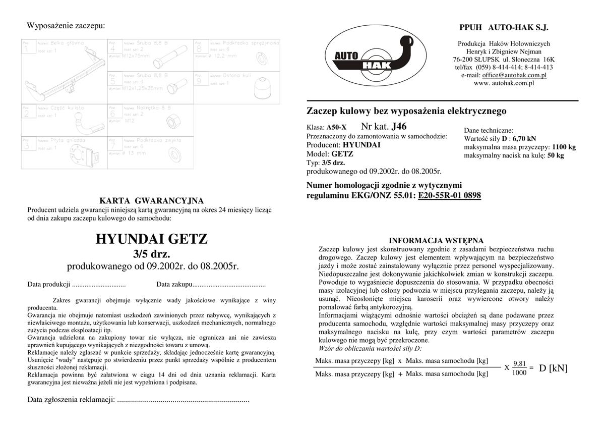 Hyundai Getz Çeki Demiri