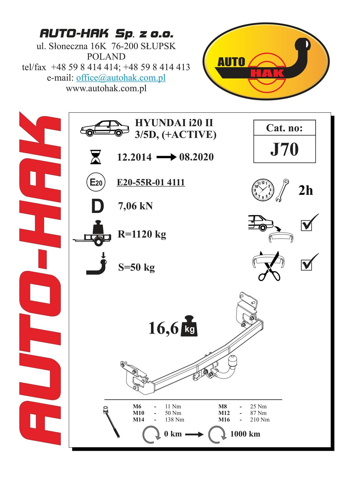 Hyundai İ20 3/5D Çeki Demiri
