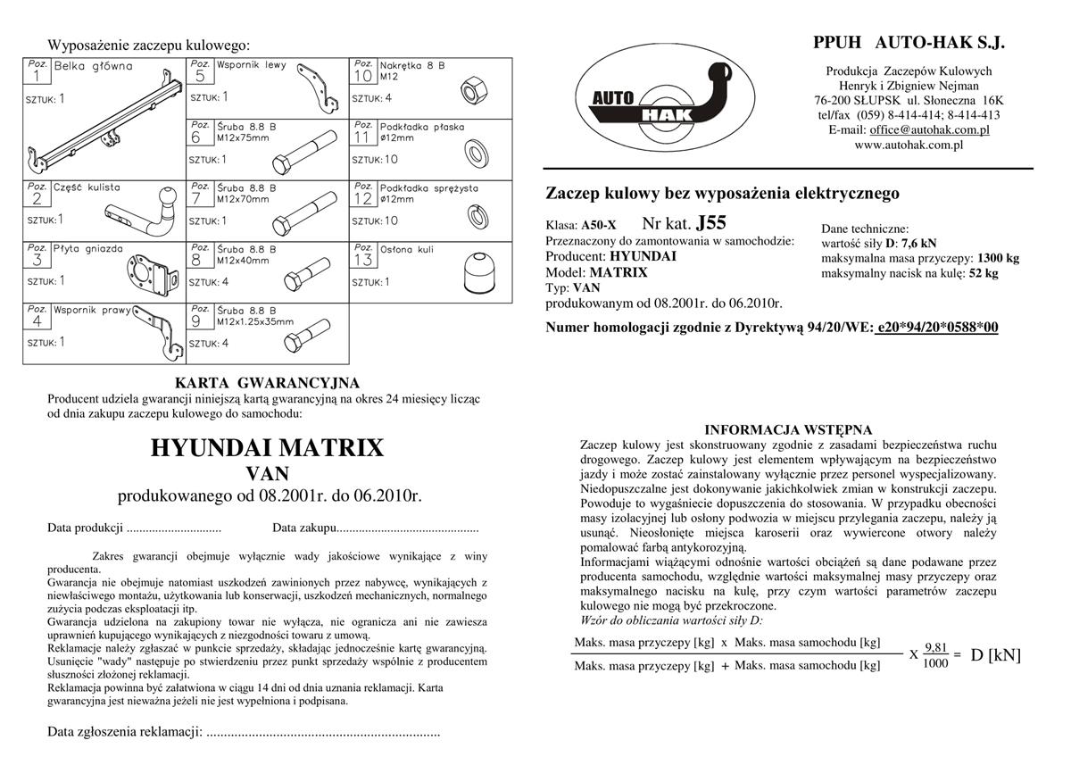 Hyundai Matrıx Çeki Demiri