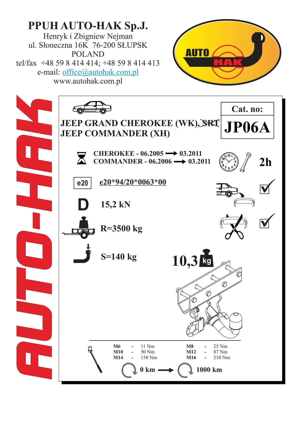Jeep Grand Cherokee Vk Çeki Demiri