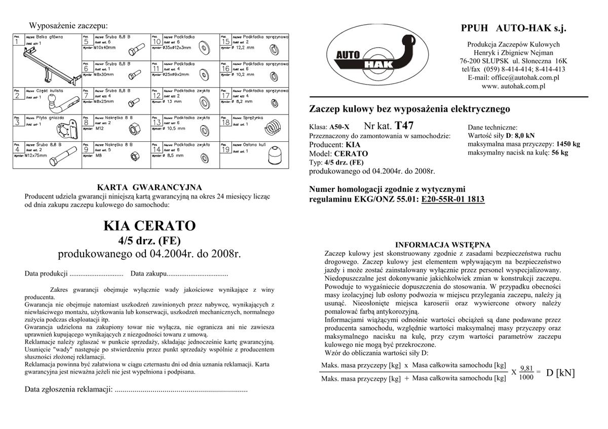 Kıa Cerato Çeki Demiri