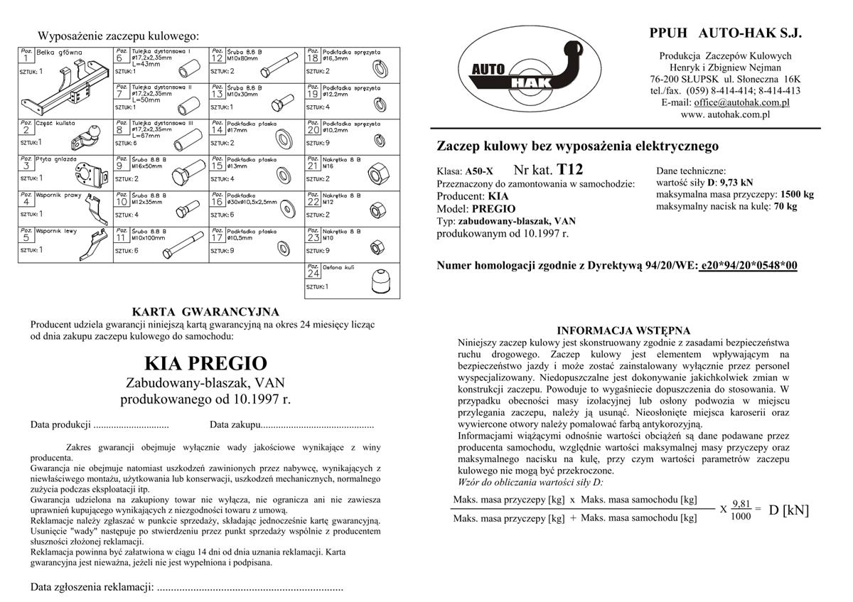 Kıa Regıo Çeki Demiri