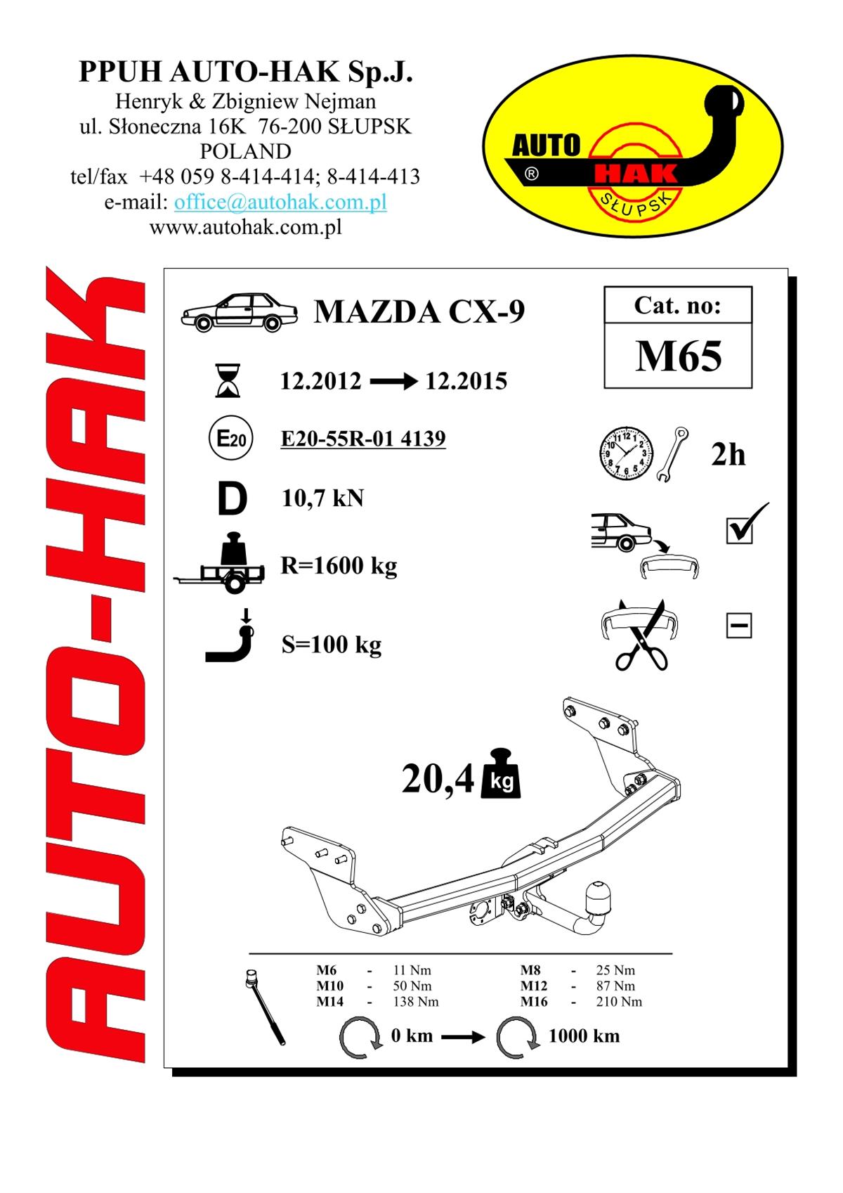 Mazda Cx 9 Çeki Demiri